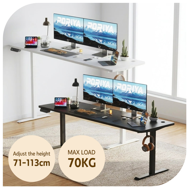 Load image into Gallery viewer, PORIYA 1.7M Electric Standing Desk Height Adjustable Home Office Computer Working Desk
