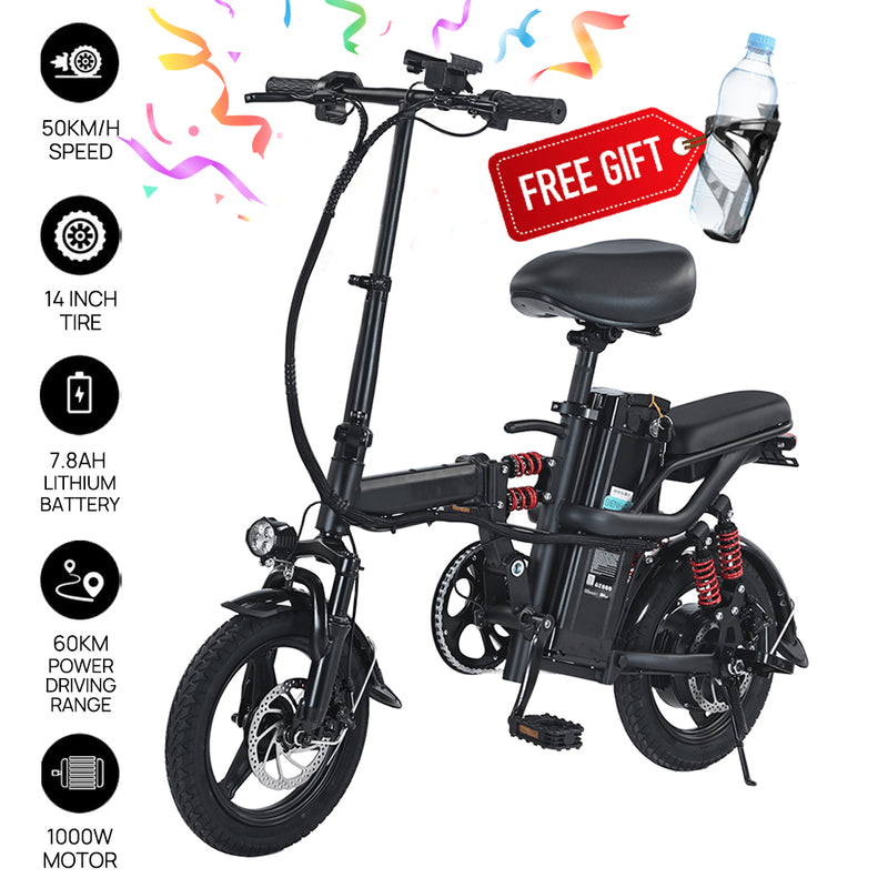 Load image into Gallery viewer, Foldable Electric Bicycle 1000W 50KM/H Protable Commuter Travel Bicycle E Bike 48V
