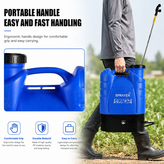 PORIYA 16L Electric Rechargeable Battery Weed Sprayer Backpack Farm Garden Pump Spray