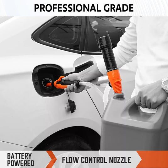 PORIYA 2.4 Gallons Electric Syphon Pump Battery Operated Petrol Oil Water Fuel Transfer