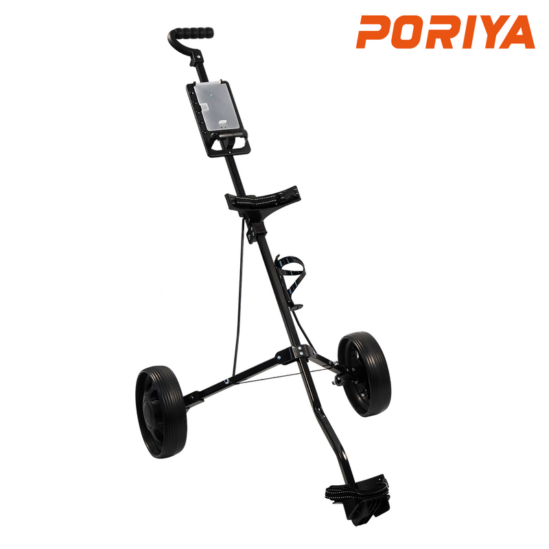 Load image into Gallery viewer, PORIYA Golf Buggy Quick Folding Trolley Golf Cart Trolley 2 Wheels Cup Holder
