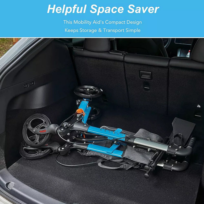 Load image into Gallery viewer, Rollator Walker Aluminium Foldable Walking Frame Mobility Aid Rollator 4 Wheels
