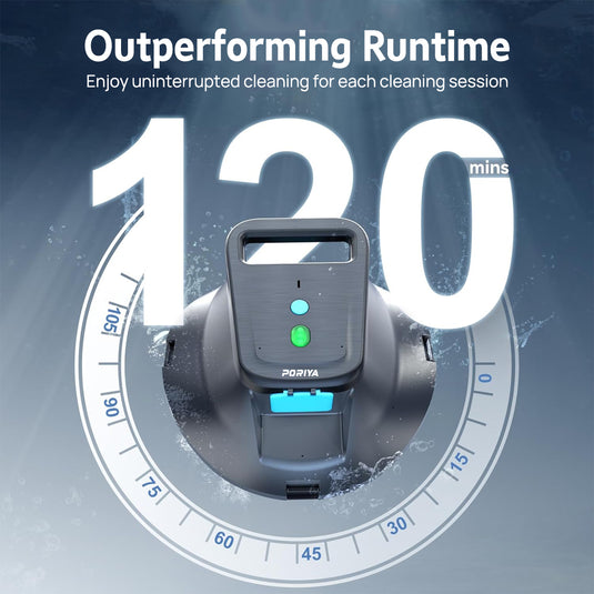 PORIYA Pool Cleaner Cordless Robot Vacuum Automatic Cleaning Scuba Self-Parking