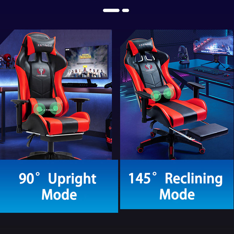 Load image into Gallery viewer, PORIYA Gaming Office Chairs 2-Points Massage Racing RGB LED Leather w/ Footrest
