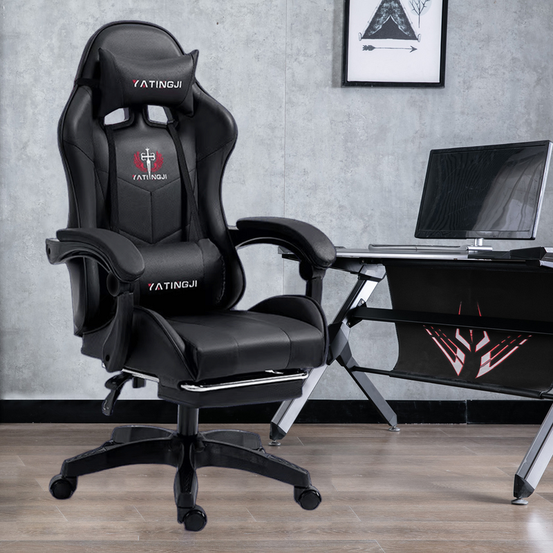Load image into Gallery viewer, PORIYA Ergonomic Gaming Chair PU Home Office Reclining Computer Chair w/Footrest
