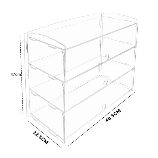 2-3 Tier Large Acrylic Bakery Cake Display Cabinet Case Donuts Cupcake Pastries