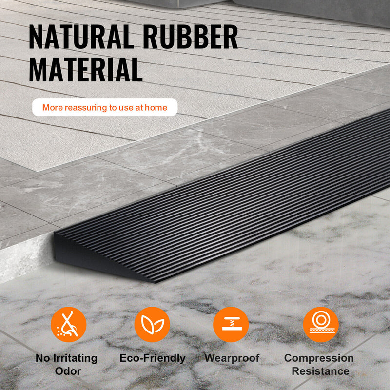 Load image into Gallery viewer, PORIYA Rubber Curb Ramp 90x20x4cm Cuttable Threshold Ramp Kerb Driveway Threshold Ramp
