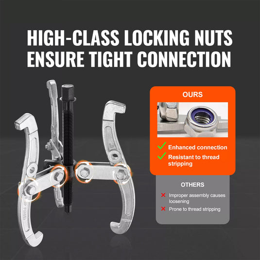 PORIYA Gear Puller Set 3" 4" 6" 8" 3-Jaw Bearing Puller Wheel Gear Pulley 4PCS