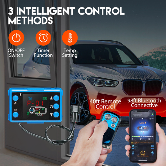 PORIYA Diesel Air Heater 12V 8KW Bluetooth App LCD Display for Bus RV Indoors