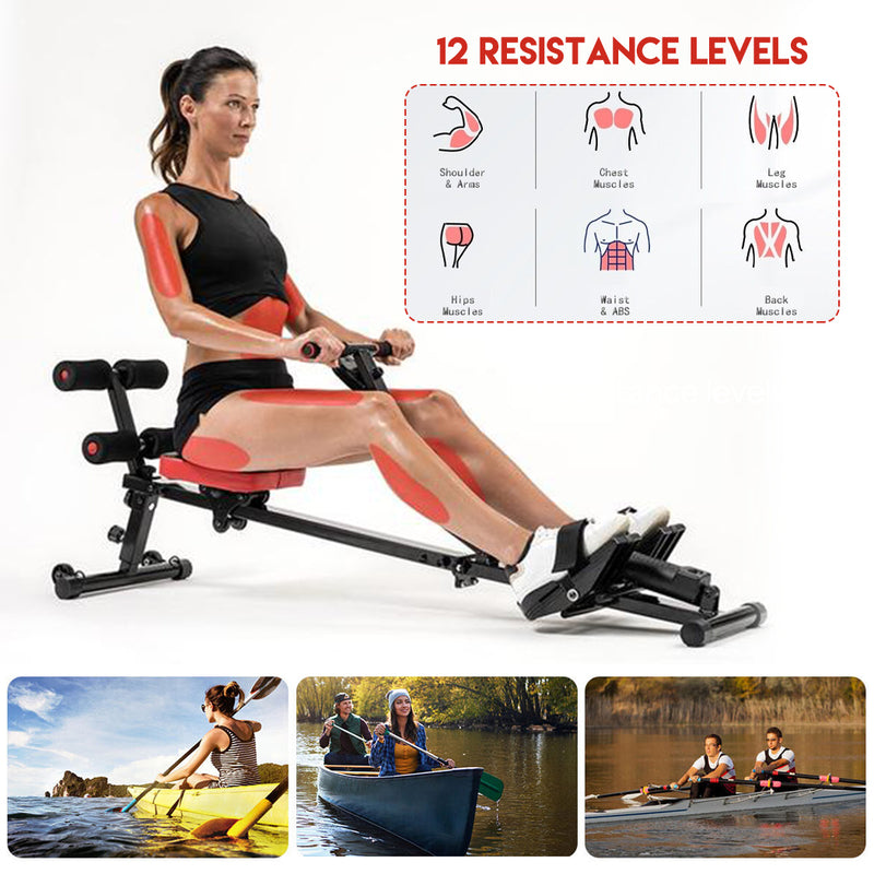 Load image into Gallery viewer, Rowing Machine Rower Resistance Exercise Fitness Gym Home Cardio
