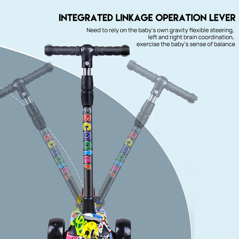 Load image into Gallery viewer, PORIYA Foldable Kids Scooter Adjustable Height Flashing LED Lights 3 Wheels Kick Push
