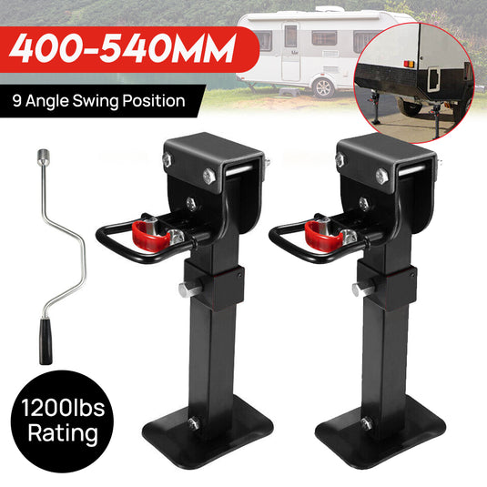 PORIYA 400MM Caravan Drop Down Corner Legs Trailer Steel Legs 1200LBS 2400LBS 2/4PCS