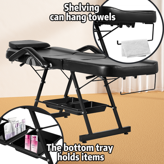 PORIYA 180CM Massage Table Portable Massage Bed 3 Folding Beauty Chair Therapy