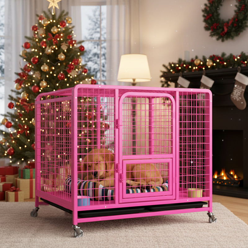 Load image into Gallery viewer, PORIYA Dog Cage Crate Large Kennel Pet Cage Cat Puppy Metal Cage 36" Playpen 4 Rounds
