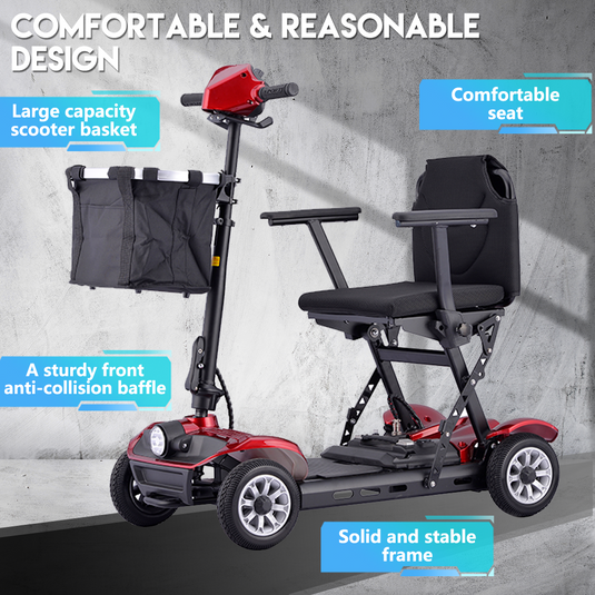 Portable Electric Mobility Scooter Motorised 4 Wheel Folding Scooter 35KM Range