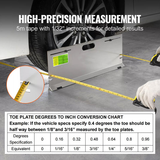 PORIYA Wheel Alignment Tool Toe Plates Accurate Measure Tape And Conversion Chart AU