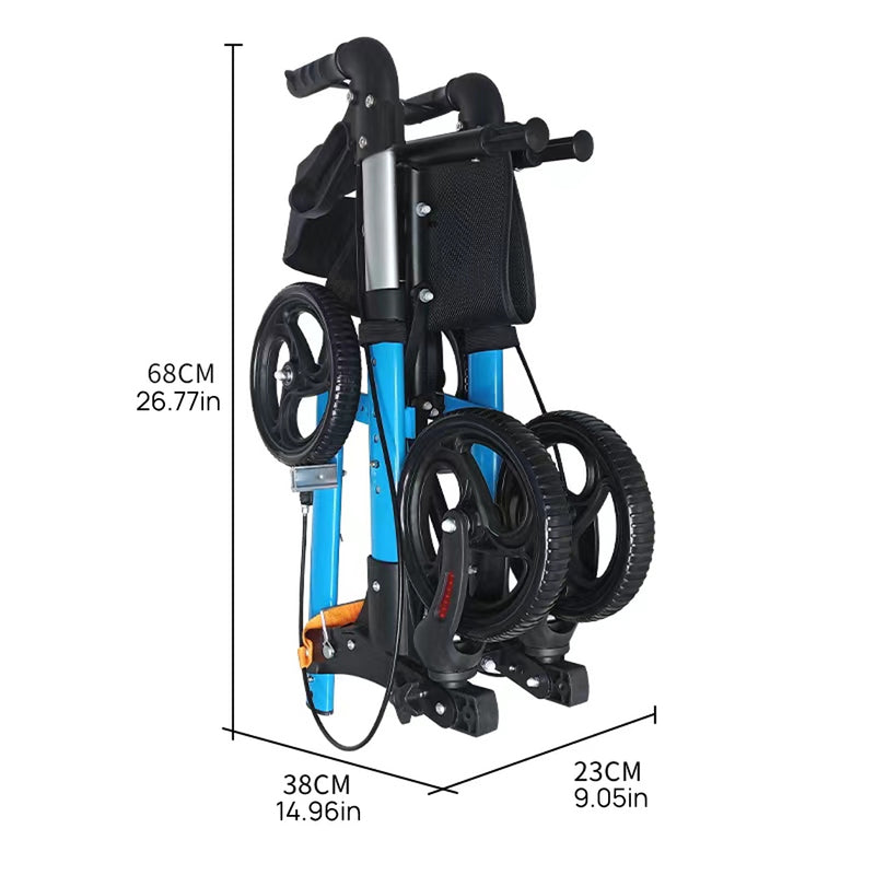 Load image into Gallery viewer, Rollator Walker Aluminium Foldable Walking Frame Mobility Aid Rollator 4 Wheels
