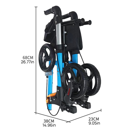 Rollator Walker Aluminium Foldable Walking Frame Mobility Aid Rollator 4 Wheels