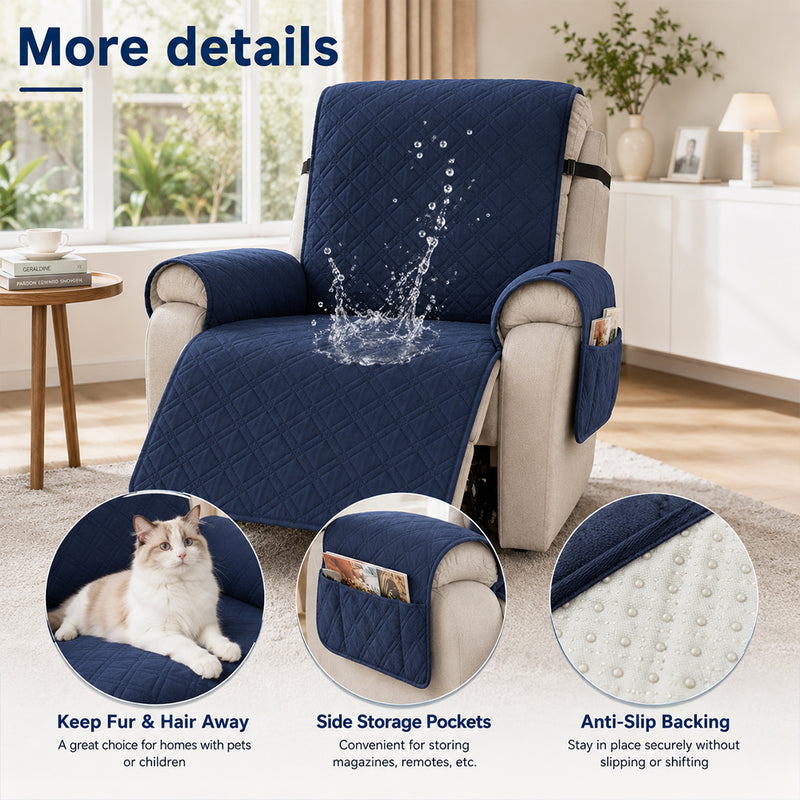 Load image into Gallery viewer, PORIYA 100% Waterproof Recliner Chair Cover Non Slip Recliner Covers for Recliner Chair
