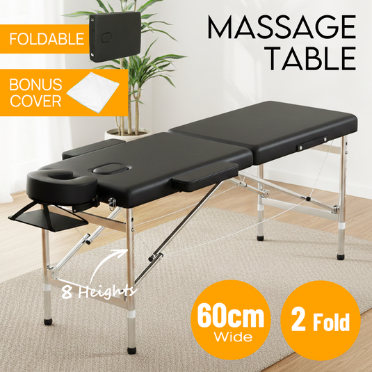 PORIYA Portable Massage Table 2 Fold Aluminum Bed Spa Salon Beauty Therapy Massage Bed