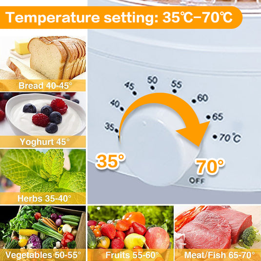 PORIYA 5/10 Trays Food Dehydrator Stainless Steel Fruit Dehydrators Jerky Dryer