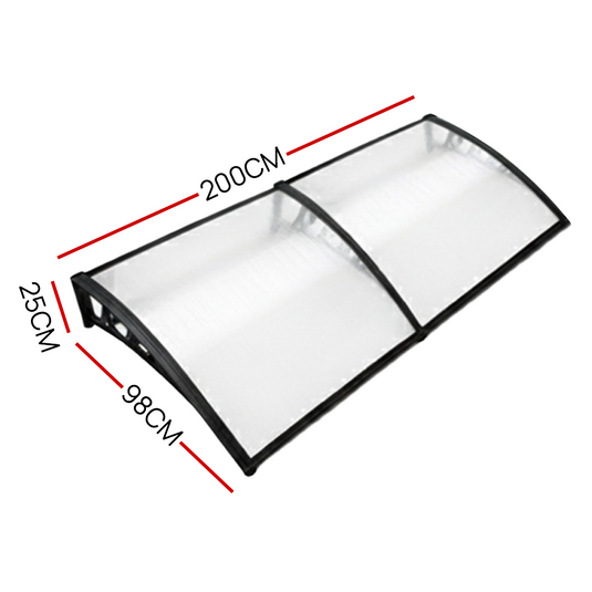 PORIYA Window Door Awning Outdoor Balcony Door Canopy Shelter Rain Cover Wind Shield