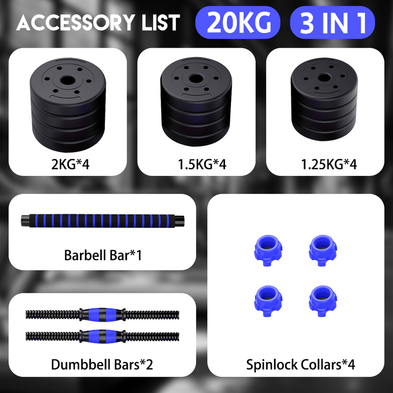 Load image into Gallery viewer, PORIYA 20kg 40kg Dumbbell Set Adjustable Barbell Kettlebell Home Gym Fitness
