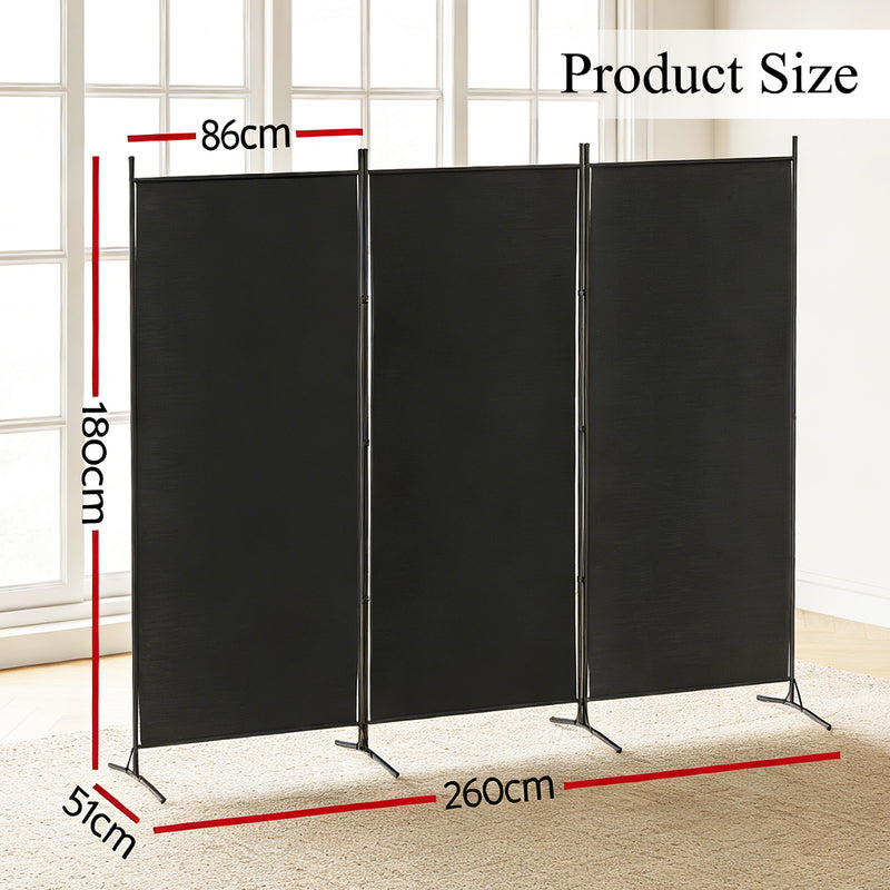 Load image into Gallery viewer, PORIYA 3/4 Panel Room Divider Privacy Screen Folding Steel Frame Fabric Partition Stand
