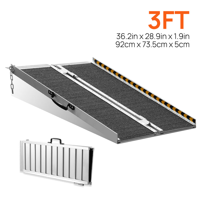 Load image into Gallery viewer, PORIYA Multi Size Aluminium Ramp Anti Slip Folding Loading Threshold  Portable Access
