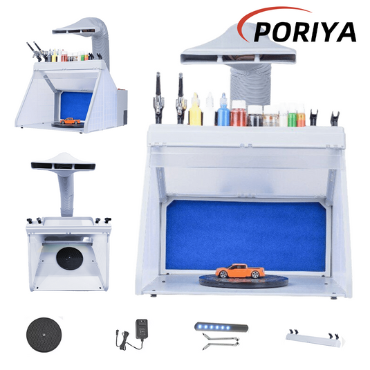 PORIYA Airbrush Spray Booth Portable Hobby Airbrush Paint Spray Booth for Models