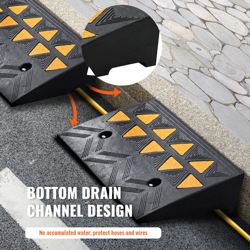 Load image into Gallery viewer, PORIYA Heavy Duty Rubber Curb Ramp Driveway Ramp for Curb 50x28x8cm 15 tons Capacity
