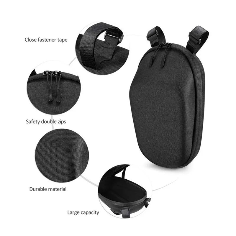 Load image into Gallery viewer, Black 4L Large Electric Scooter Bag Hard Shell Pouch Front Storage Waterproof
