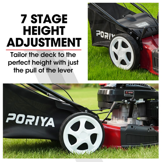 PORIYA 20" Self-Propelled Lawn Mower 220cc 4-Stroke Engine oil Push Lawnmower