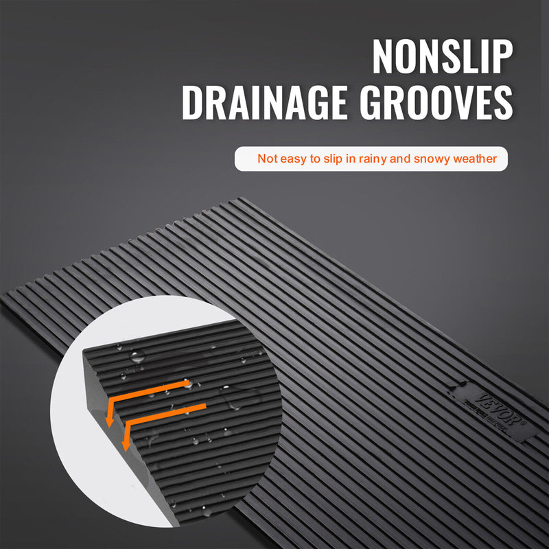 Load image into Gallery viewer, PORIYA Rubber Curb Ramp 90x20x4cm Cuttable Threshold Ramp Kerb Driveway Threshold Ramp
