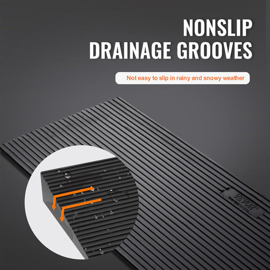 PORIYA Rubber Curb Ramp 90x20x4cm Cuttable Threshold Ramp Kerb Driveway Threshold Ramp