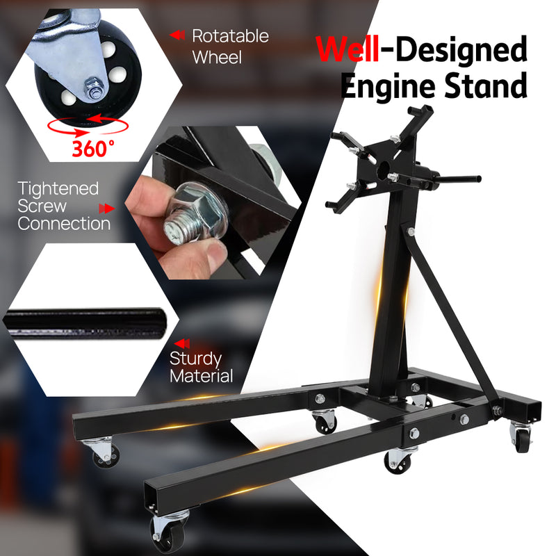 Load image into Gallery viewer, PORIYA  450kg Engine Stand Cars Auto Motor Crane Industrial Workshop Move Hoist
