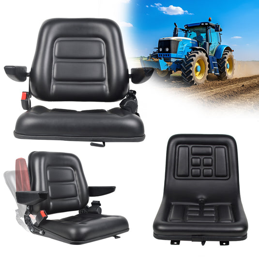 PORIYA Tractor Seat Universal Excavator Forklift Adjust Suspension Backrest