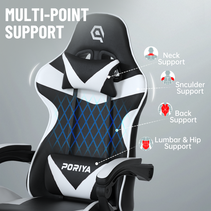 Load image into Gallery viewer, PORIYA Gaming Chair Home Office Computer Seat Racing PU Executive Recliner Chair
