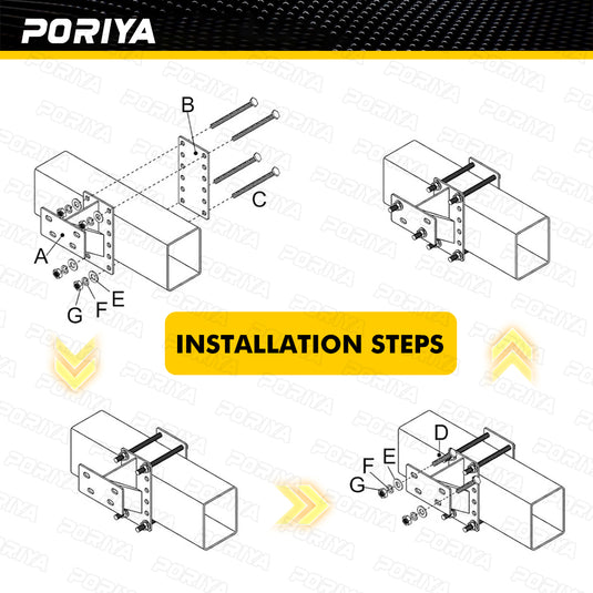PORIYA Spare Wheel Carrier Bracket Tyre Holder For Trailer Caravan Boat 150 Lbs
