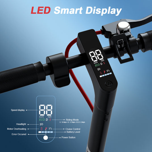 PORIYA Electric Scooter w/ Rear Wing 900W 40KM/H Adult Foldable Portable E-Bike W/App