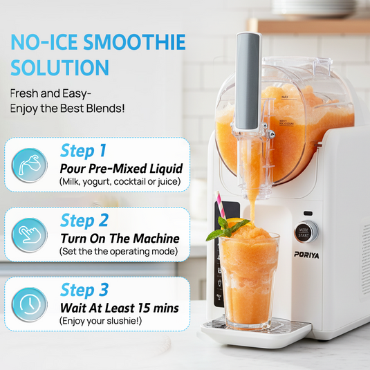 PORIYA 2L Slushie Machine Frozen Drink Maker Home Fast Chilling Self Cleaning