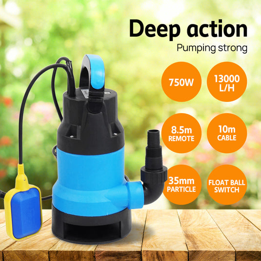 PORIYA 1800W / 750W Submersible Dirty Water Pump Sump Flooding Pond Clean Swimming Pool
