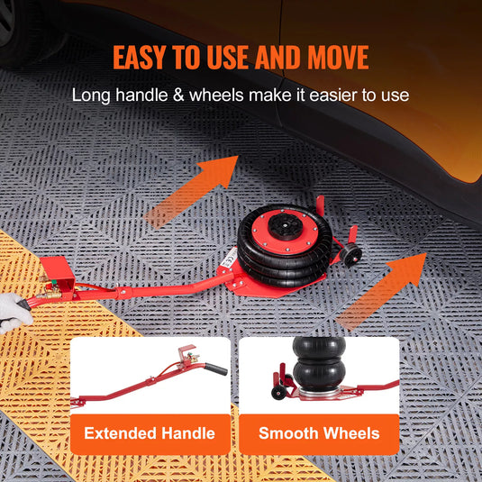 PORIYA Triple Bag Air Jack 3 Ton/6600 lbs Pneumatic Jack for Car SUV Lifting