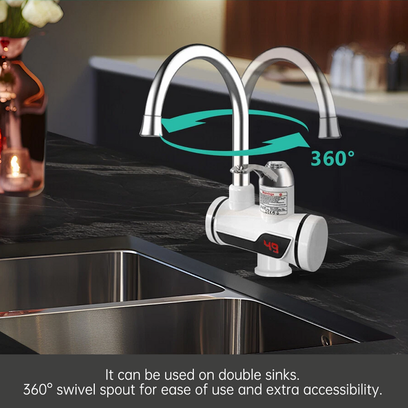 Load image into Gallery viewer, PORIYA 360° Electric Instant Hot Water Tap w/ Led Display Cold Hot Water Heater Faucet
