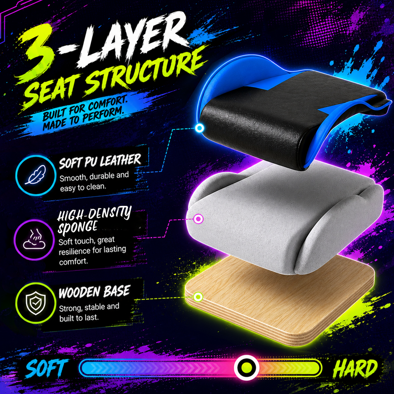 Load image into Gallery viewer, PORIYA Gaming Chair Home Office Computer Seat Racing PU Executive Recliner Chair Blue
