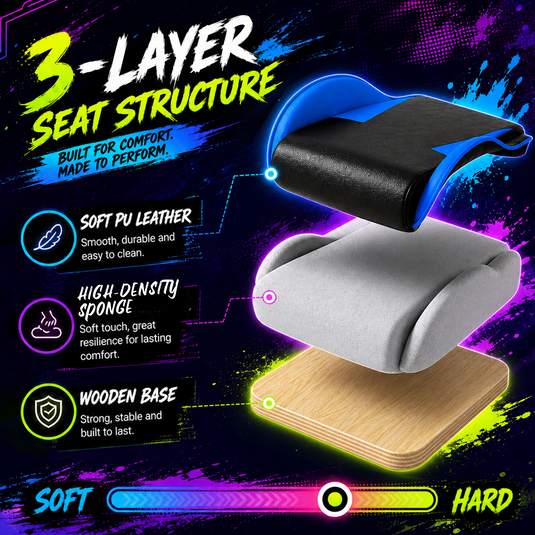 PORIYA Gaming Chair Home Office Computer Seat Racing PU Executive Recliner Chair Blue