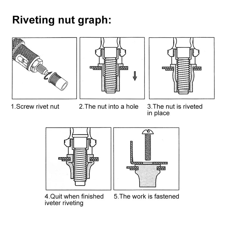 Load image into Gallery viewer, PORIYA Heavy Duty 1660pcs Nutsert Tool Kit Rivnut Riveter Rivet Nut Gun M3-12 Mandrels
