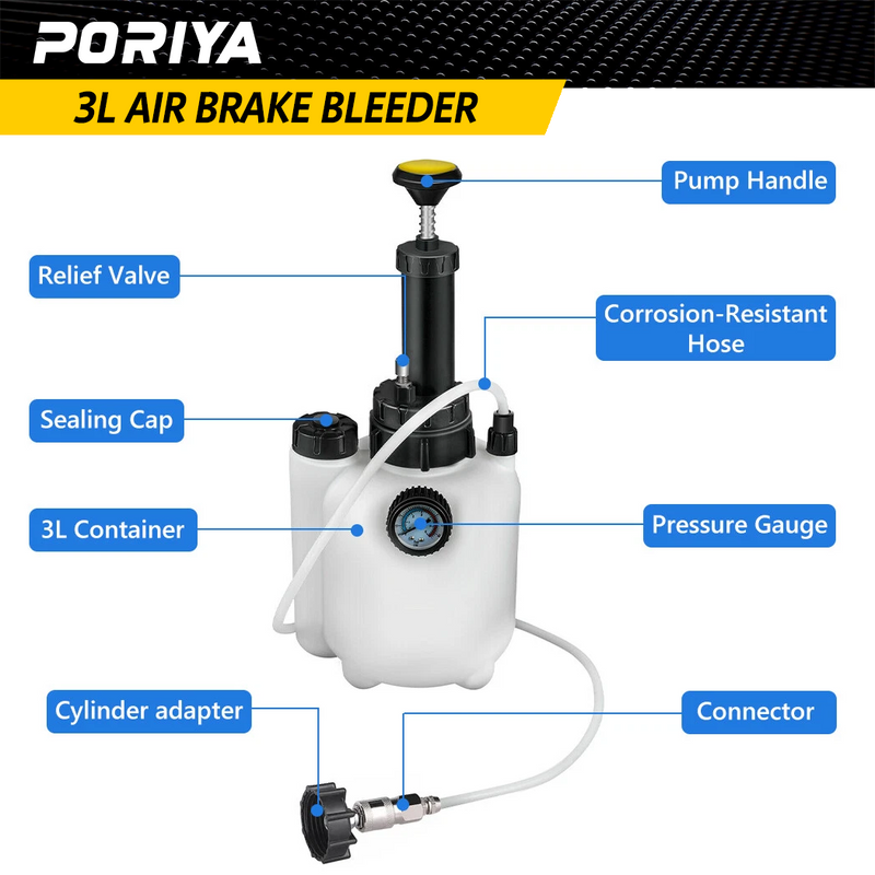 Load image into Gallery viewer, PORIYA 1L/3L  Air Brake Bleeder Clutch Vacuum Bleeding Extractor Fluid Fill Adapter Kit

