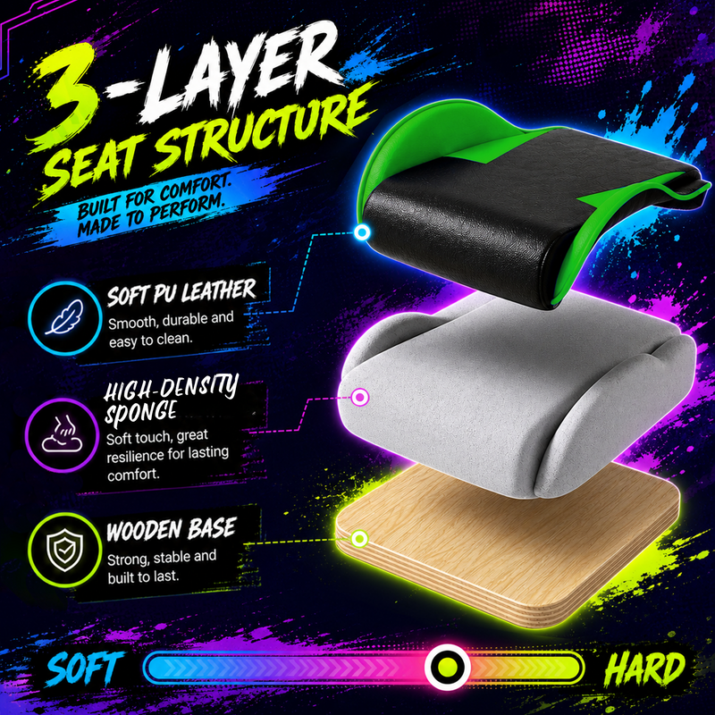 Load image into Gallery viewer, PORIYA Gaming Chair Home Office Computer Seat Racing PU Executive Recliner Chair Green
