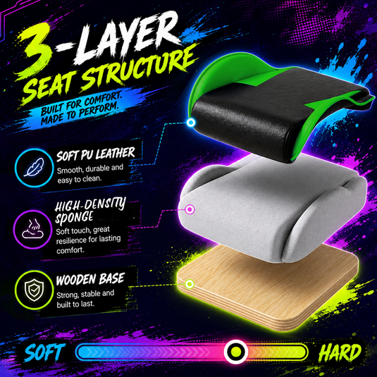 PORIYA Gaming Chair Home Office Computer Seat Racing PU Executive Recliner Chair Green